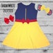 Snow White Inspired Dress Womens Sleeveless Cosplay Princess Character Outfit Blue Yellow Red Bow Mom Teen Girl Vacation Birthday Gift 