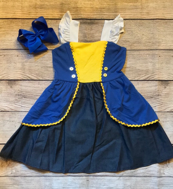 Beast Disney Character Inspired Dress Sleeveless Yellow White Etsy