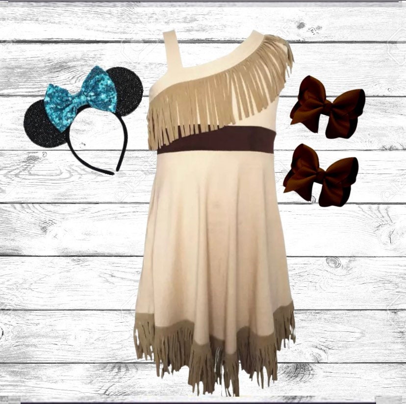 Halloween Pocahontas 2022 Pocahontas Inspired Dress Girls Sleeveless Cosplay Character Etsy India