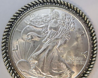 NEW- Walking Liberty silver coin/pendant