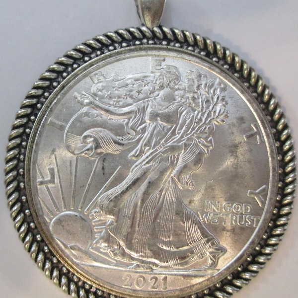 NEW- Walking Liberty silver coin/pendant