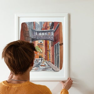 New York City Street Home Decor Time Square Subway NYC 42nd Street Watercolor Painting Print New York City Street Home Decor Time Square Subway NYC 42nd Street Watercolor Painting Print