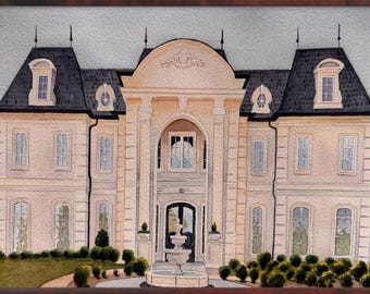 Custom Wedding Venue Watercolor Painting: Anniversary Keepsake Portrait