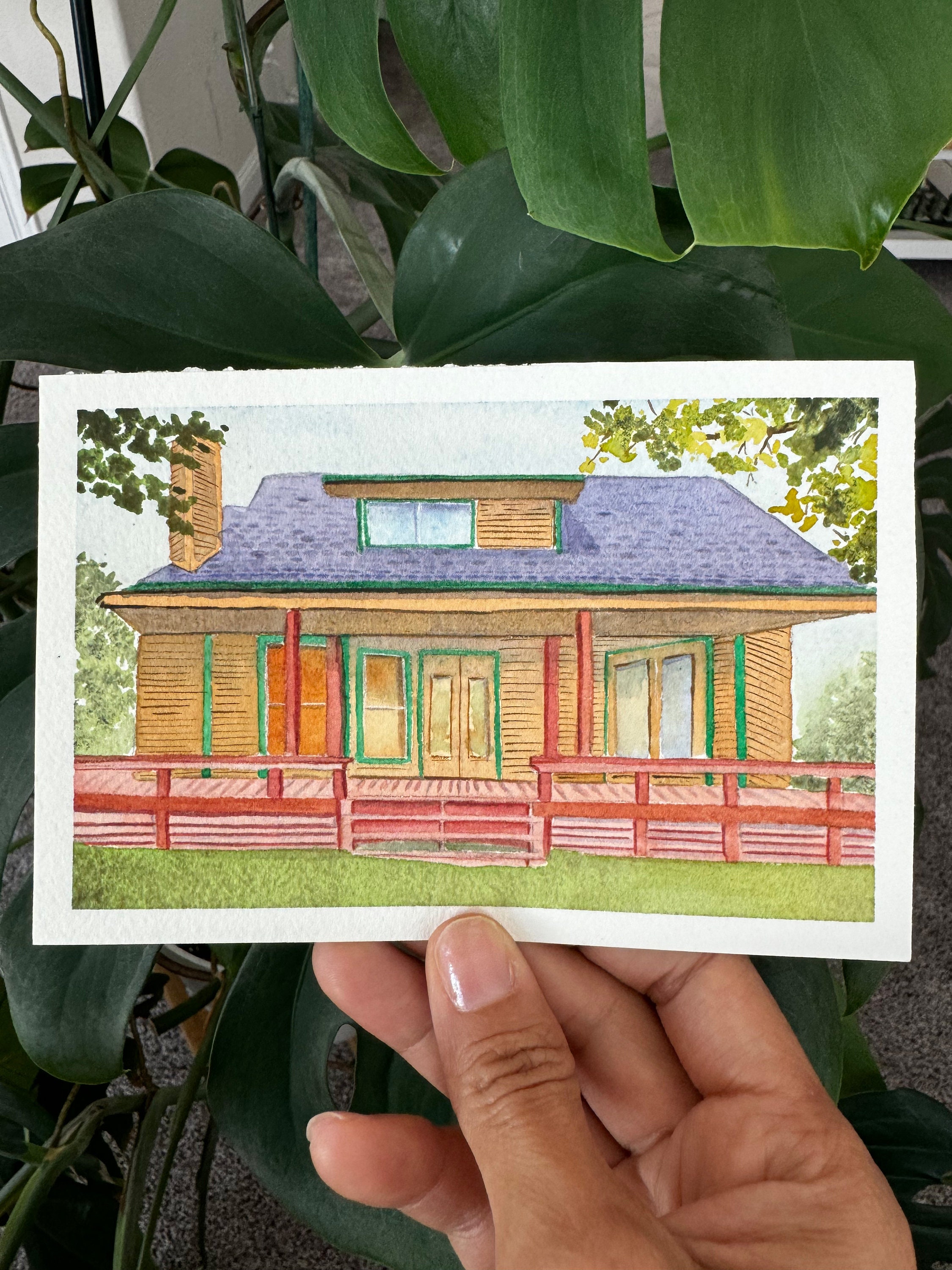 Custom Watercolor House Portrait: Personalized Home Art Gift (5x7in) - Etsy
