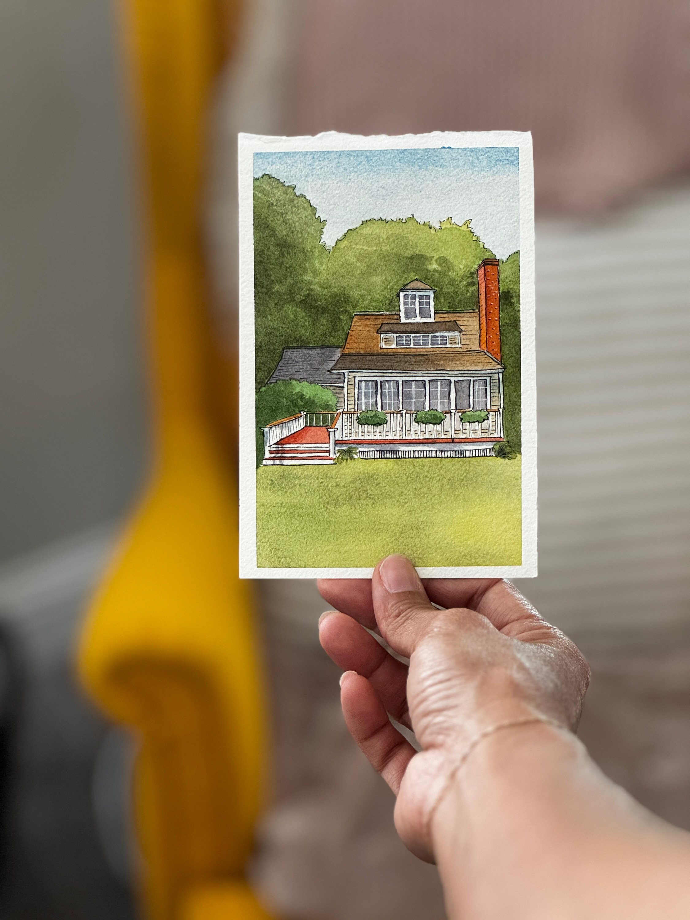 Custom Watercolor House Portrait: Personalized Home Art Gift (5x7in) - Etsy