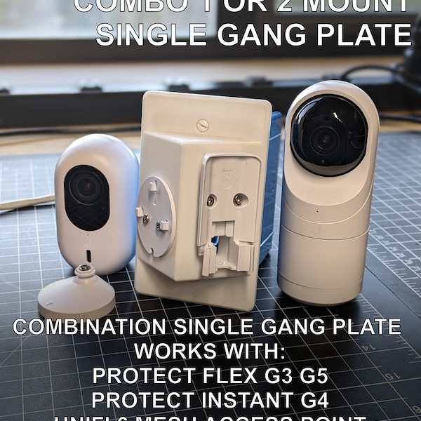 Single Gang Mount for Ubiquiti Unifi Protect Flex Cam and Instant Cam