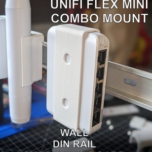 Combo Mount for Unifi Switch Flex Mini & Flex Mini 2.5G - Wall - Din - Skadis