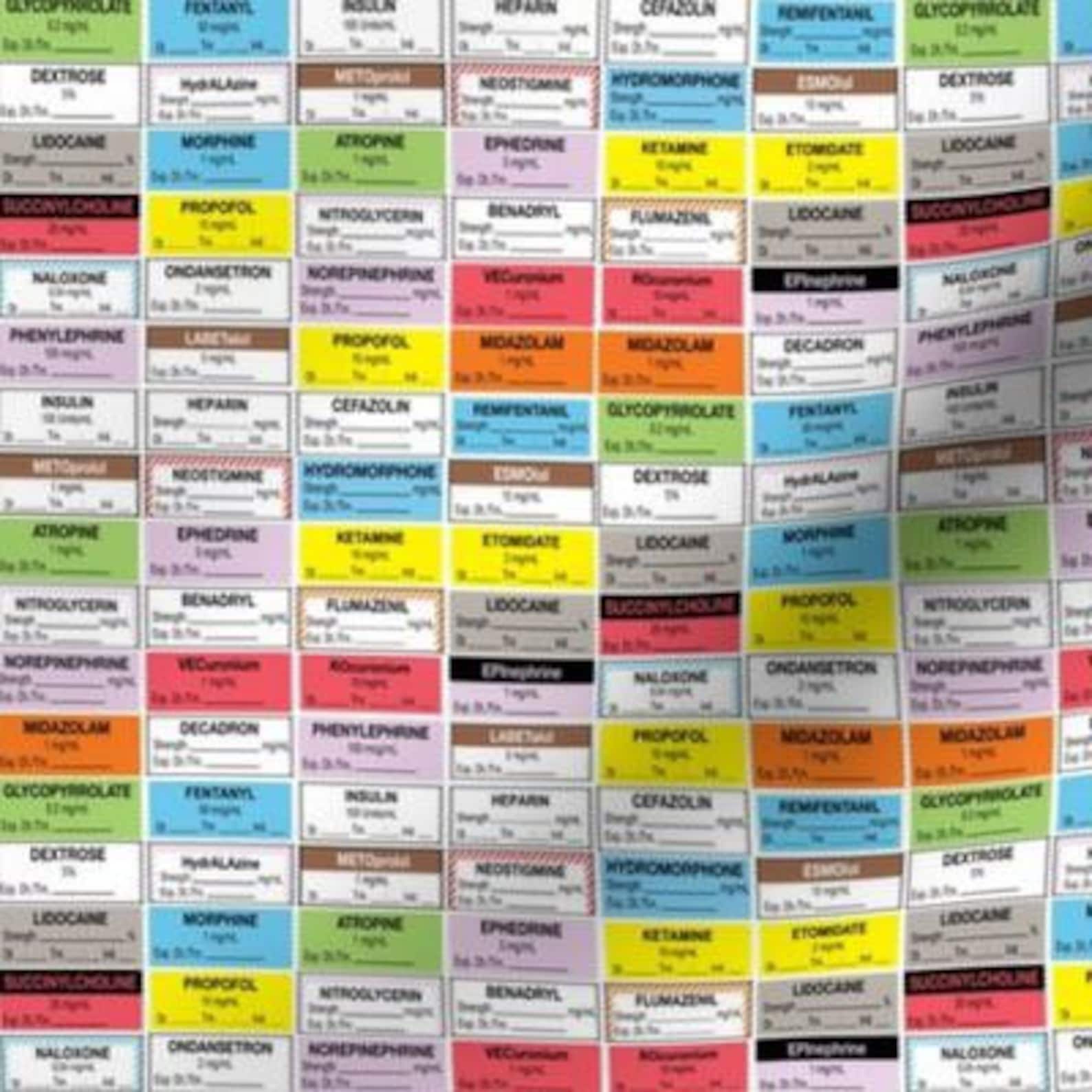 Anesthesia Drug Label Scrub Caps / Buttons Etsy