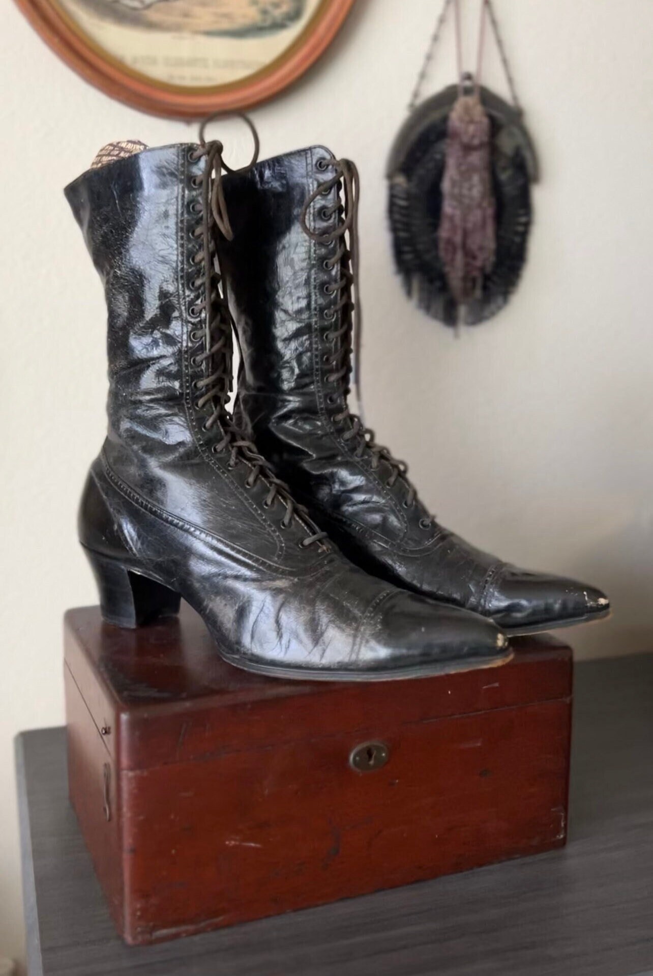 Antique Victorian Laceup Boots 1800s 1900s Edwardian Etsy