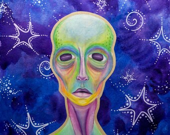 Psychedelic Alien Print