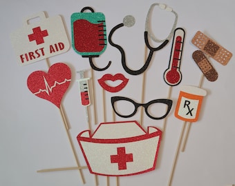 Nurse Inspired Photo Props, Nursing Graduate, Nursing Graduation, Nurse party decor