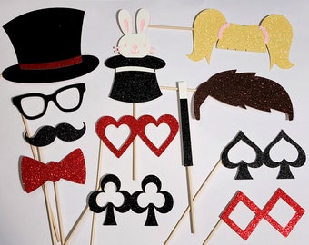 Accesorios de fotos de mago, fiesta de magos, accesorios de mago, accesorios de fotos mágicas, fiesta de cumpleaños mágica