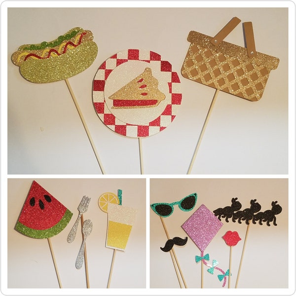 Summer photo props, Picnic photo props, Pie eating photo props, Summer party