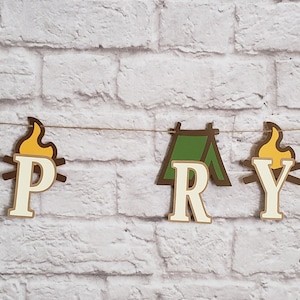 Camping Theme Birthday Banner