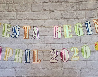 Fiesta Begins banner, Taco banner, Baby announcement banner, Fiesta decor