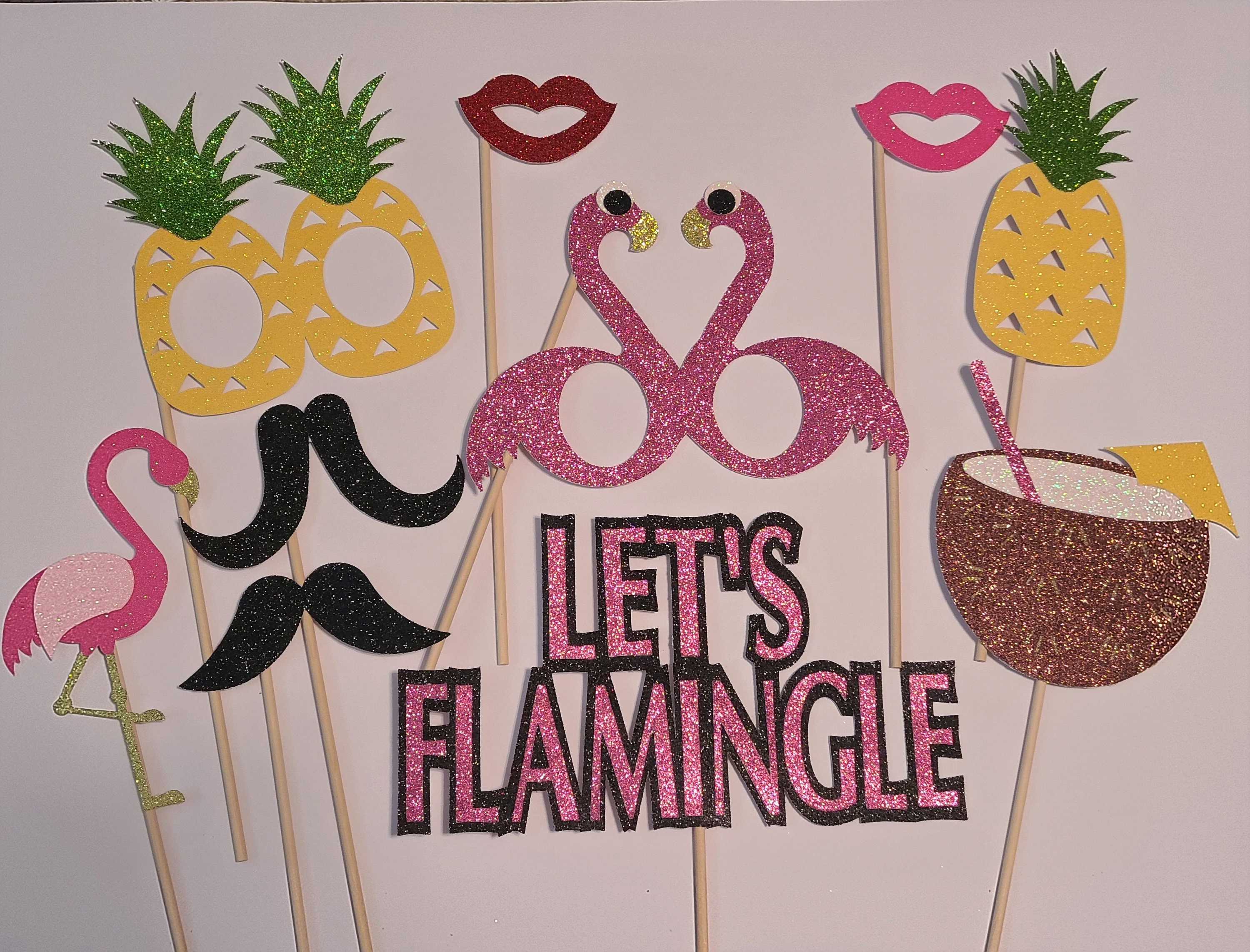 Lets Flamingle Photo Props Summer party Summer theme party decor Flamingo party