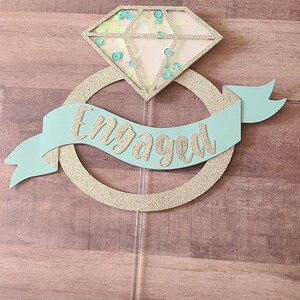 Engaged Shaker Cake Topper
