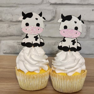 Cow Print cupcake toppers, Cow birthday cupcake toppers, Cow first birthday