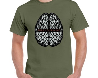 free your mind shirt, graphic tee, unplug yourself, Unisex Heavy Cotton T-Shirt
