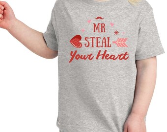 Toddler Fine Jersey Tee, mr steal your heart, kids funny shirt, boys valentines shirt