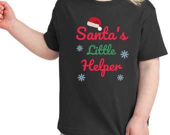 Toddler Fine Jersey Tee, santas little helper, christmas kids shirt, santa claus, cute kids, gifts for kids