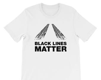 Black lines matter t shirt Clearance