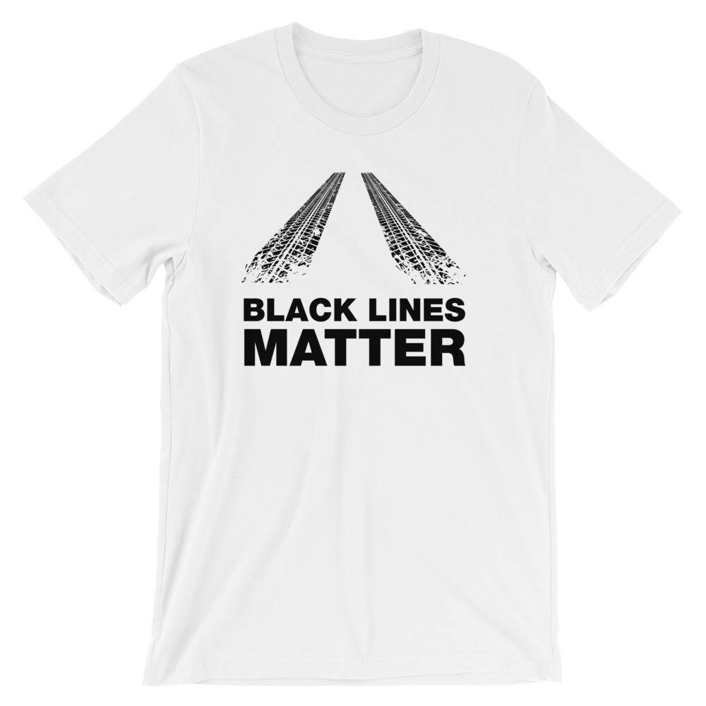 T-shirt Black Lines Matter SPORT GRIGIA, Regalo Uomo Auto, Appassionato Motori, Auto Burnout - Foto 3