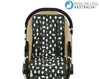 Pram Liner - Woodland Friends: Universal, Pure Cotton, Reversible Baby Pram Liner by Keep Me Cosy®