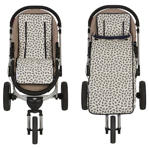 Pram Liner + Footmuff 2 en 1 Set (Tamaño de niño), Universal Fit - Navy Boat