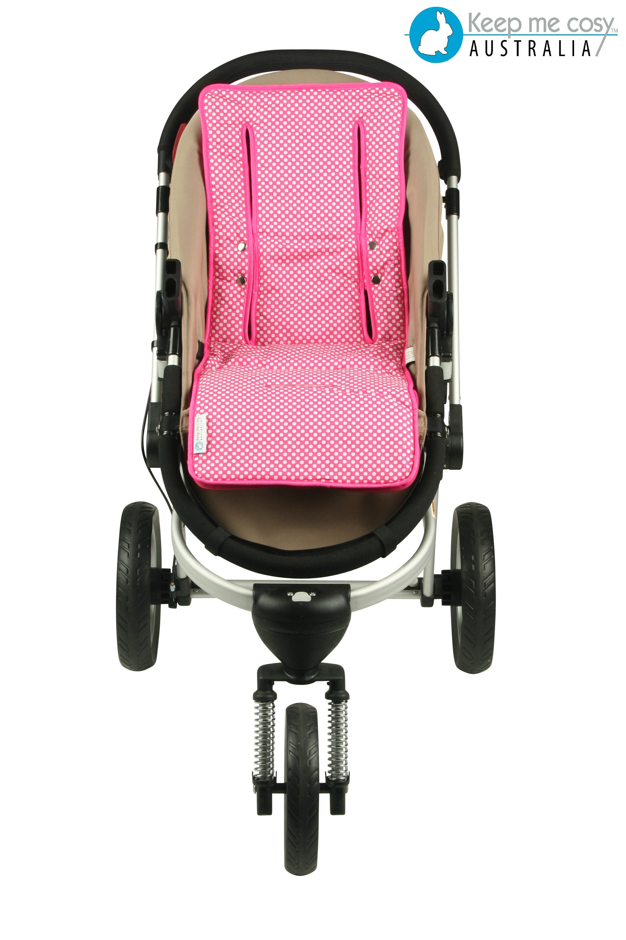 Stroller/pram liner set,universal,100% cotton fabric-Candy Pink-reversible 