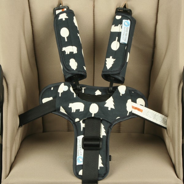 Harness Strap Cover & Buckle Cosy* for Pram Stroller or Car Seat - Woodland Friends design by Keep Me Cosy®