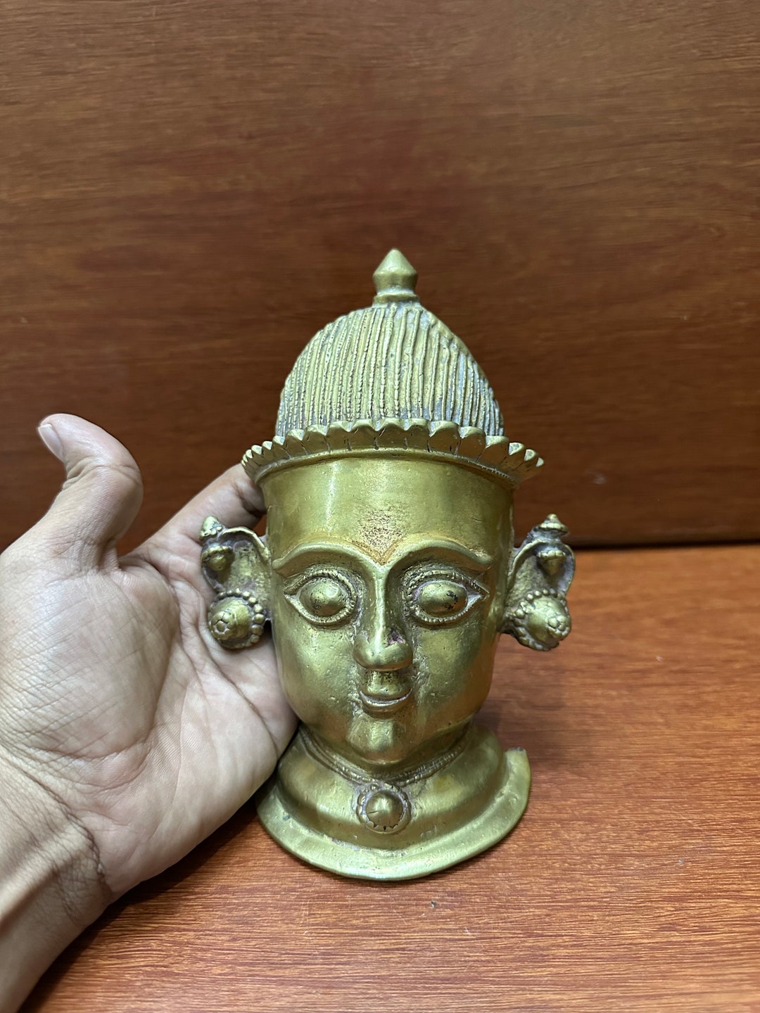 Vintage Bronze Cast Devi Mukha Mask Etsy