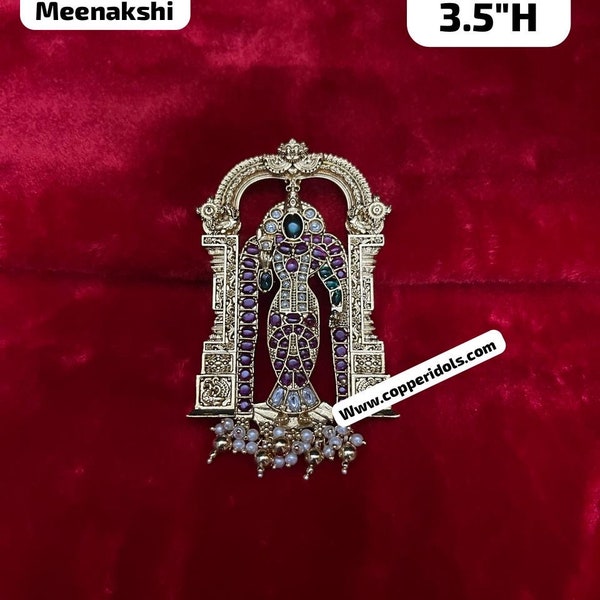 Panchaloha made gold plated padakam of Madurai Meenakshi pendant