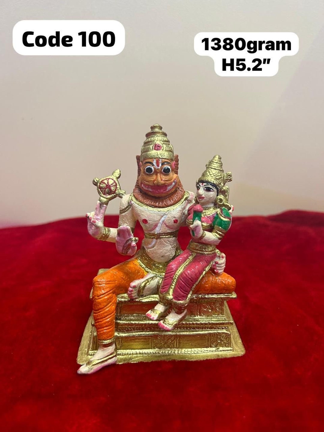 Lord Lakshmi Narasimha Swamy Idol Painted - Prasiddh Idols Presents ...