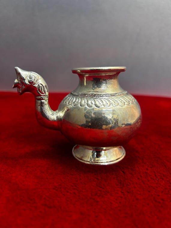 新品未開封FrogTree 麟核 銀明水 Silver Sacred Water Silver Made Gindi With Lion Spout Used for Holy Water