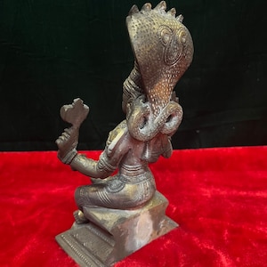 Antique looking panchaloha cast Mariamma devi idol image 4