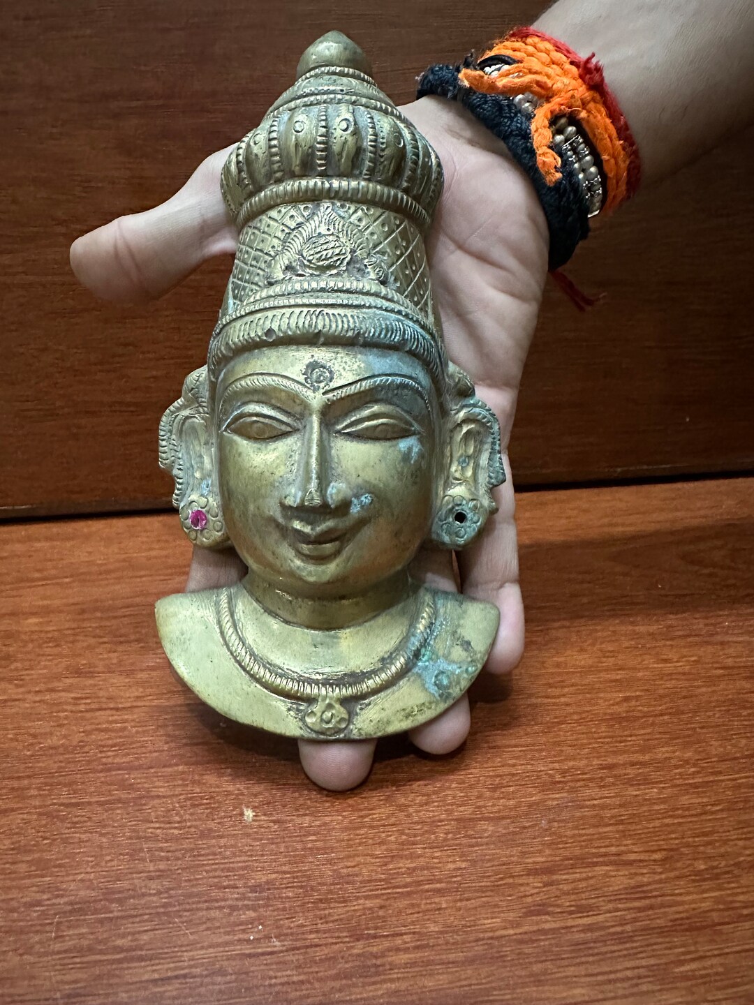 Vintage Bronze Cast Devi Face Mask Etsy