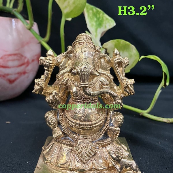 Prasiddh copper idols presents panchaloha idol of hoysala style mysore ganesha