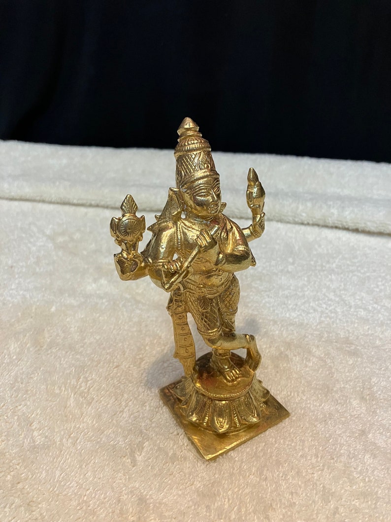 Prasiddh copper idols presents panchaloha idol of chaturbuja krishna / venugopala krishna image 4