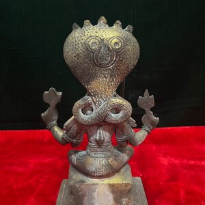 Antique looking panchaloha cast Mariamma devi idol image 5