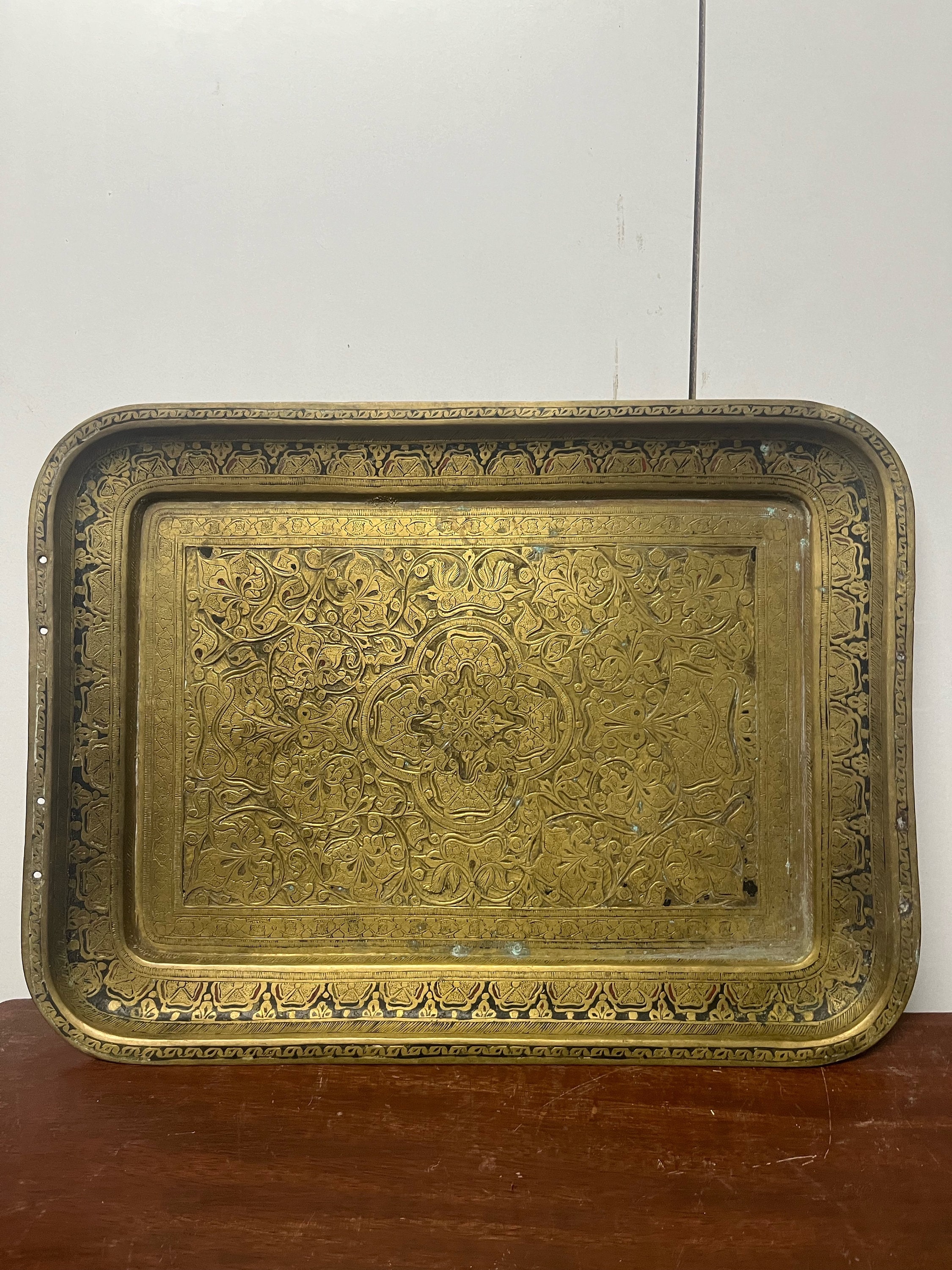 Vintage Indian Brass Food Caddy - Ca 1920 Vintage Indian Brass Food Caddy - Ca 1920