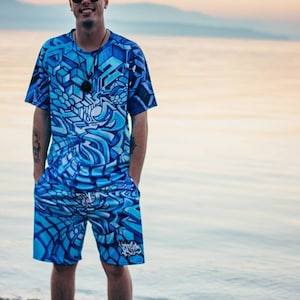 Visonary trippy festival Zipper Pocket Shorts