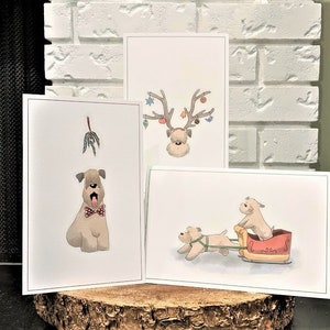 Conjunto de 12 pacotes de cartões de Natal Wheaten Terrier "Holiday Fun"