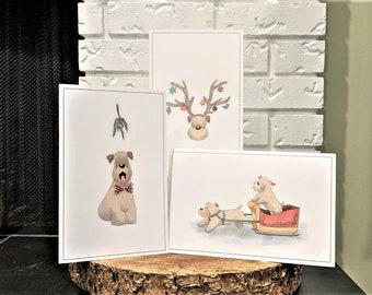 12 Pack Wheaten Terrier "Holiday Fun" Christmas Card Set