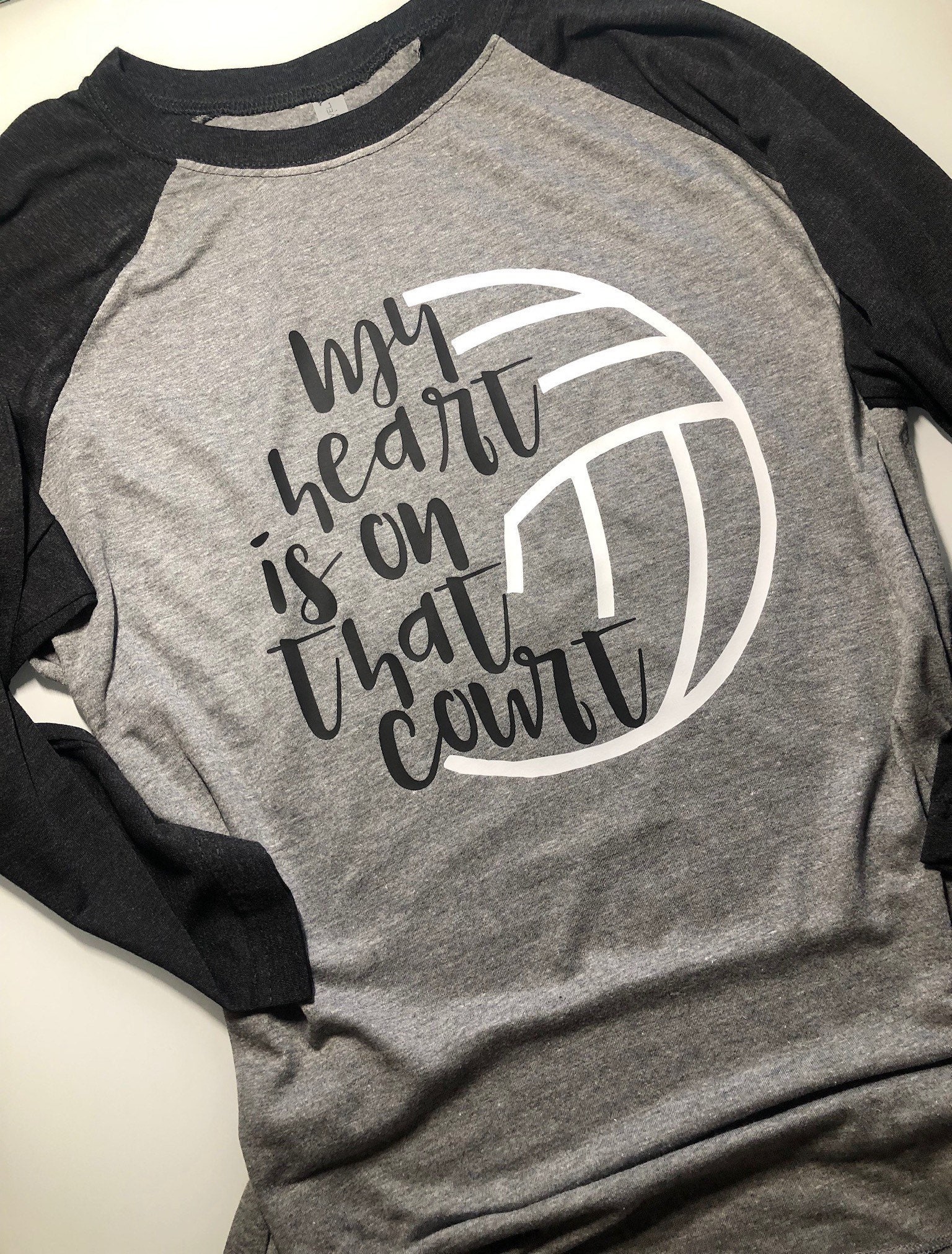 My Heart on That Court Funny Mom Volleyball T-Shirt Uncle