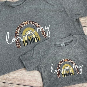 Mama Mini - Mommy and Me Outfits - Mama and Mini - Mommy and Me Shirts - Rainbow Leopard - Mommy and Daughter - Mothers Day Matching - Love