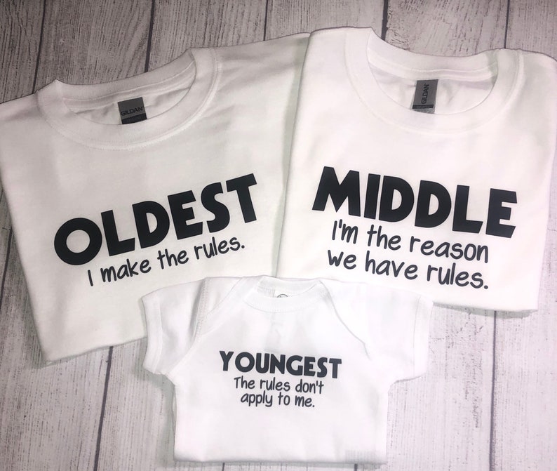 Gifts for Siblings Sibling Shirts Oldest Middle | Etsy