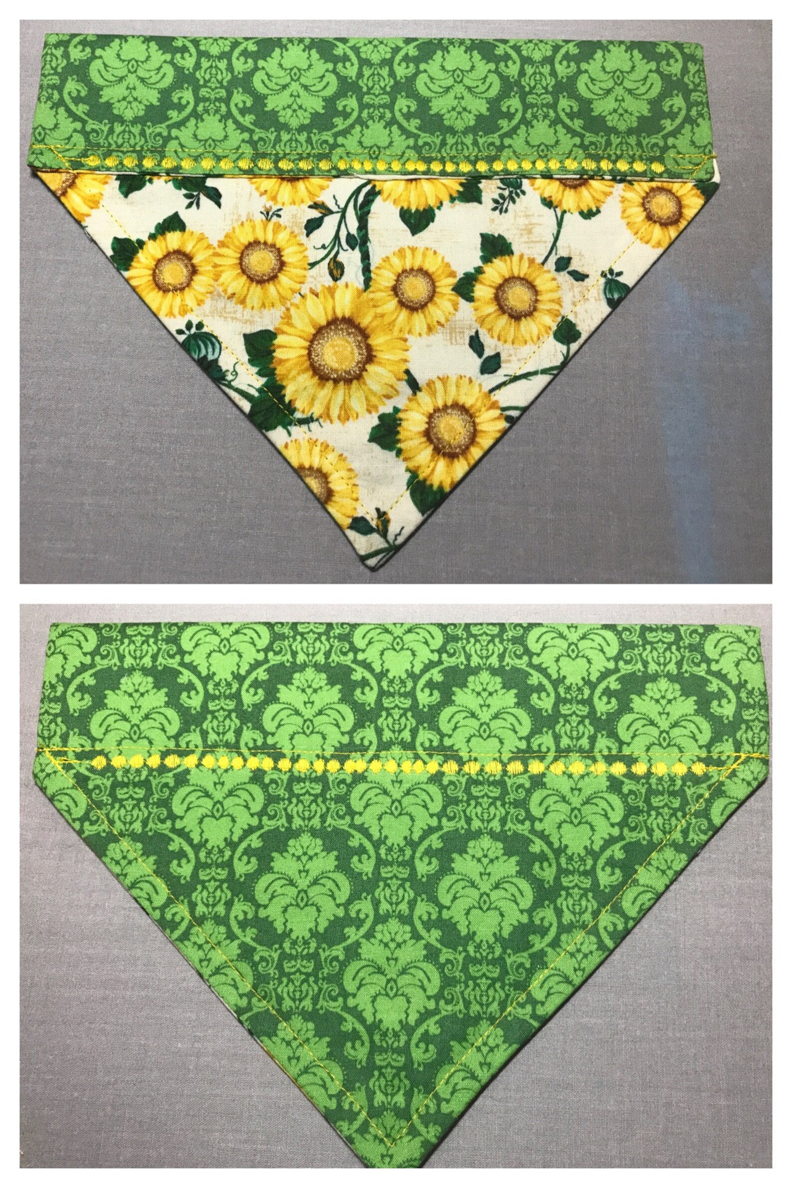 Sunflower Reversible Bandana Etsy