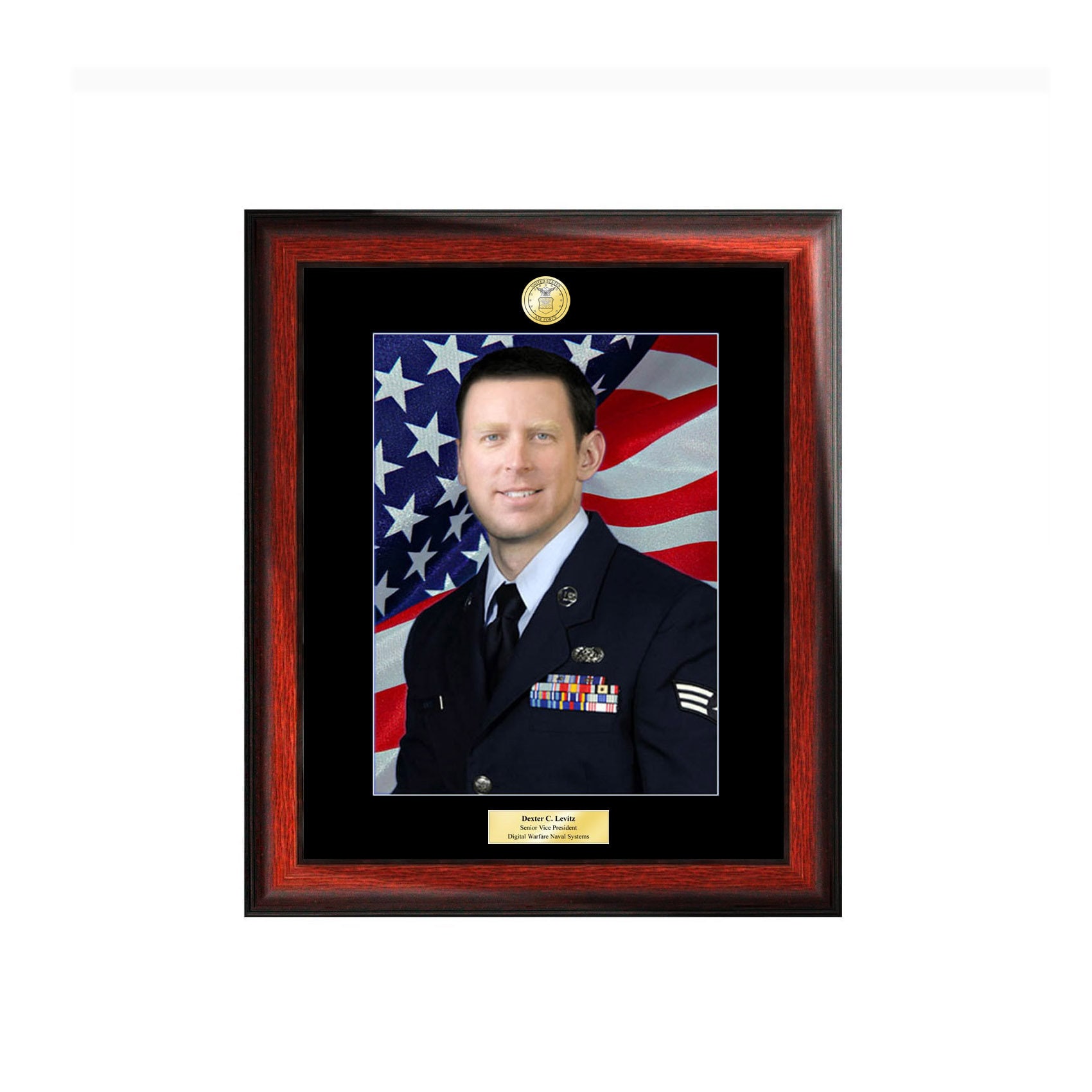 8x10 Etched Picture Frame Engraved Photo Wall Military Plaque Soldier Veteran Retirement