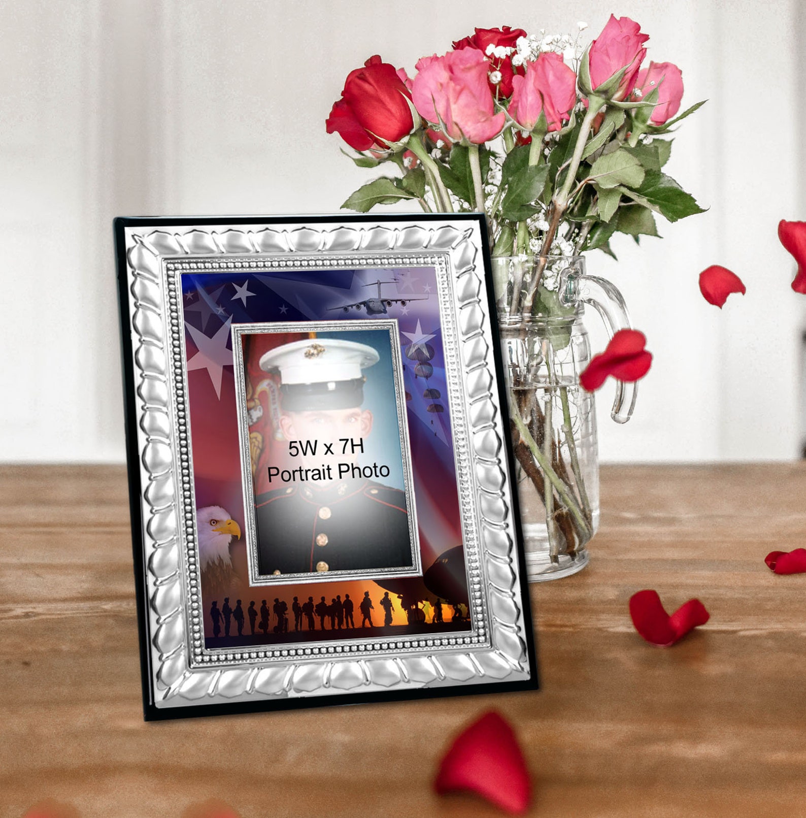 USMC Army Military Photo Frame 5x7 Picture Framing Marine Etsy